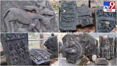 Photos : पालघरमधील एका गावतळ्यातील 12 व्या शतकाच्या दुर्मिळ पुरातन मूर्ती