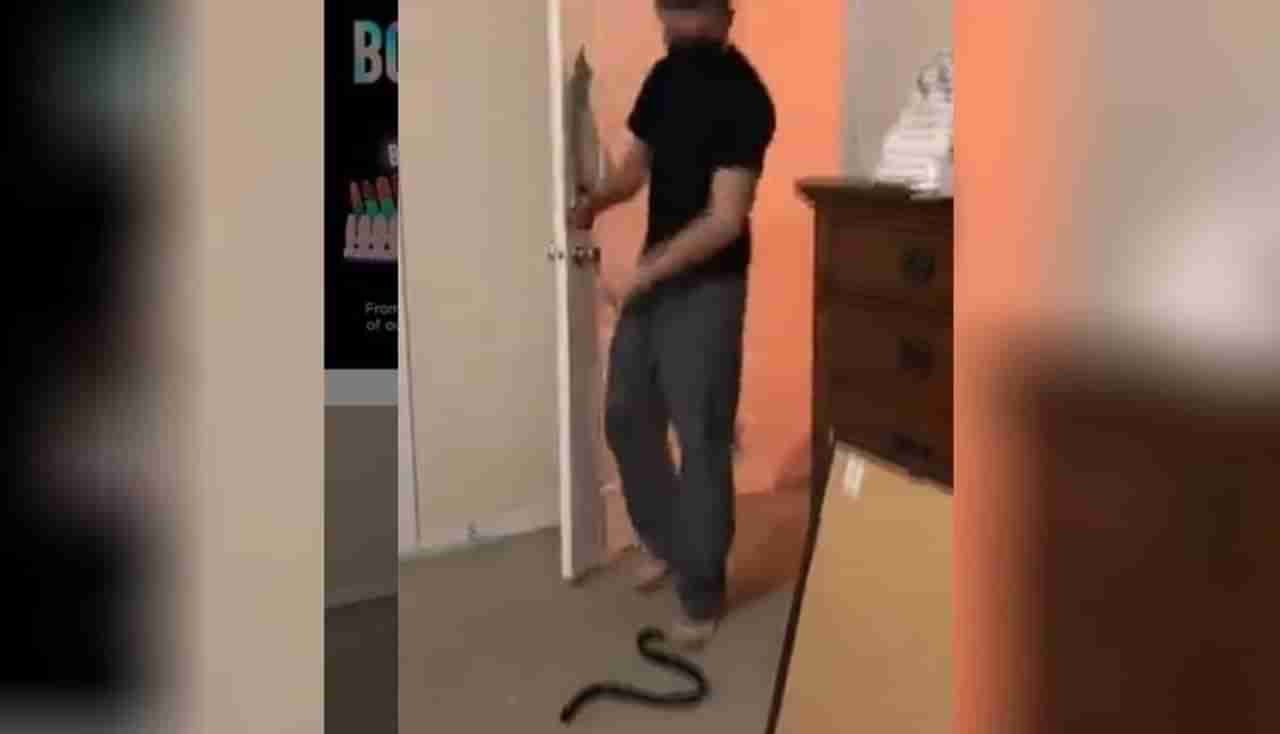 पत्नीने खोटा साप दाखवून पतीसोबत केला Prank, दरवाजा खोलताच तलावारीने केले वार; VIDEO VIRAL