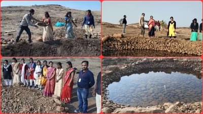 ...त्यांच्या श्रमदानाचे पाणवठ्यात उमटले प्रतिबिंब,सुपे येथील विद्या प्रतिष्ठानच्या शिक्षकांचं कष्ट, वन्यप्राणी, झाडांसाठी पाण्याची सोय