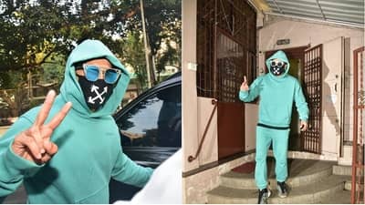 रंगबेरंगी कपड्यानंतर रणवीर सिंहचा हटके मास्क, नवा लूक पाहून चाहत्यांच्या गंमतीशीर कमेंट्स