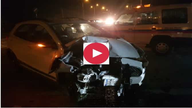 VIDEO | काँग्रेस आमदाराच्या गाडीला भीषण अपघात, कारचा चक्काचूर