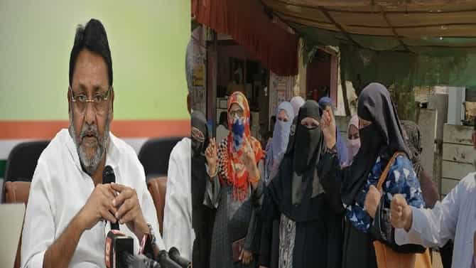 नवाब मलिकांच्या ताफ्यासमोर मानसेवी शिक्षकांची घोषणाबाजी, पोलिसांची तारांबळ