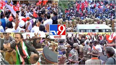 Photos : ‘शेतकऱ्यांचं वादळ’ राजभवानाच्या दिशेने, आंदोलक शेतकरी आणि पोलिसांमध्ये झटापट