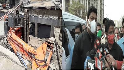 पडलेल्या पोकलेनचा फोटो, अर्धवट कोपर पुलाचं काम, मनसे आमदार राजू पाटलांचं मुख्यमंत्र्यांना उद्देशून ट्विट