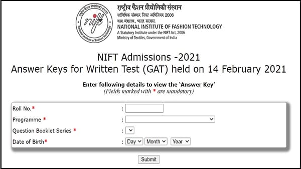 NIFT Answer Key 2021: उत्तरपत्रिका जाहीर, या डायरेक्ट लिंकवर क्लिक करुन डाऊनलोड करा
