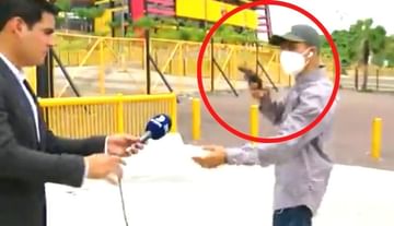 Shocking Video! लाईव्ह रिपोर्टिंग करताना चोरट्याने रोखली पत्रकारावर बंदूक, पुढे काय झालं तुम्हीच पाहा
