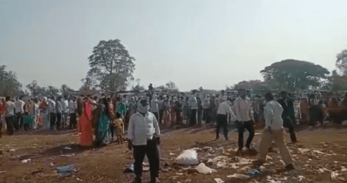Devotee crowd at Munjoba temple in Yawal