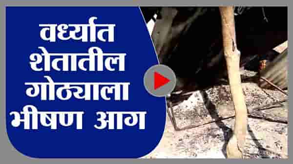 Video | शेतातील गोठ्याला आग, जनावरांसह साहित्य जळून शेतकऱ्याचं 25 लाखांच नुकसान