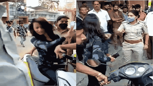 VIDEO : गाडी नो पार्किंगला लाऊन पोलिसांशी हुज्जत, महिला SI ने कानशिलात लगावली