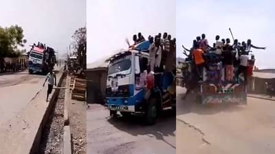 VIDEO : ड्रायव्हर नव्हे रायडर.... या ट्रक ड्रायव्हरची करामत पाहाच