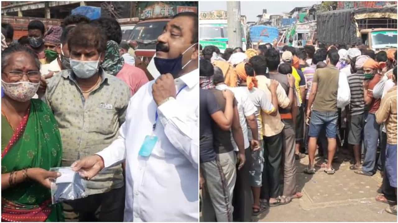 मुंबई एपीएमसीत मास्क घेण्यासाठी कोरोना नियम धाब्यावर, संचालकही फोटो काढण्यात मग्न