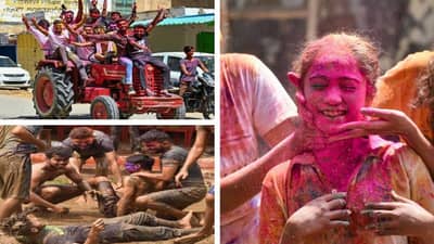 PHOTOS : रंग बरसे… कोरोनाच्या दहशतीतही होळीचा उत्सव कायम