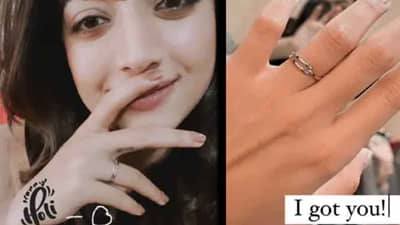 Rashmika Mandanna | रश्मिकाने गुपचूप उरकला साखरपुडा? बोटातील अंगठी पाहून चाहत्यांमध्ये कुजबुज...