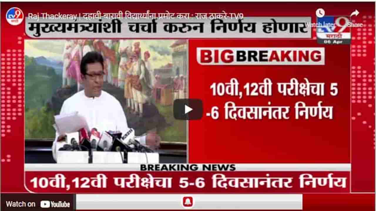 Raj Thackeray | दहावी-बारावी विद्यार्थ्यांना प्रमोट करा : राज ठाकरे