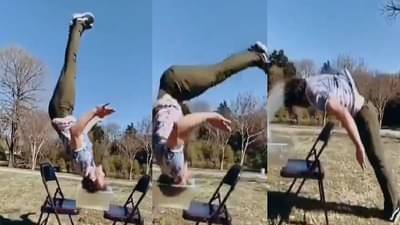 Video | हवेत उडी घेणाऱ्या तरुणाचा खतरनाक स्टंट; IPS अधिकारी म्हणातो सुरुवातीला अशक्य वाटतं पण नंतर...