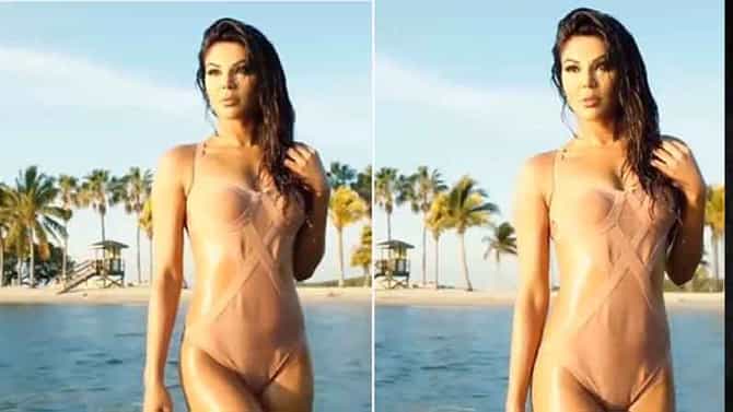 Rakhi Sawant | ‘देसी गर्ल’ प्रियंका चोप्राच्या बिकिनी अवतारात दिसली ‘ड्रामा क्वीन’, व्हिडीओ पाहून चाहते म्हणतात...