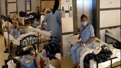 VIDEO: मुंबईच्या उच्चभ्रू रुग्णालयातील जागा संपली; रुग्णांवर व्हरांड्यात बेडस् टाकून उपचार