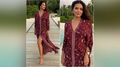 PHOTOS : ईशा गुप्ता क्रीप सिल्क कफ्तान ड्रेसमध्ये, उन्हाळ्यासाठी परफेक्ट, किंमत रुपये...