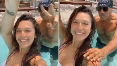 Video | जॅकी श्रॉफसोबत पूलमध्ये धमाल करताना दिसली लेक कृष्णा, पाहा व्हिडीओ