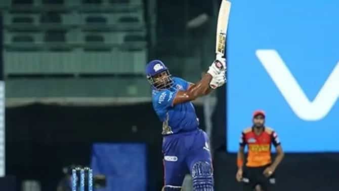 IPL 2021 : मुंबई-हैदराबादने 40 ओव्हर खेळल्या पण या 2 बॉलवरच मॅचचा निकाल लागला...!