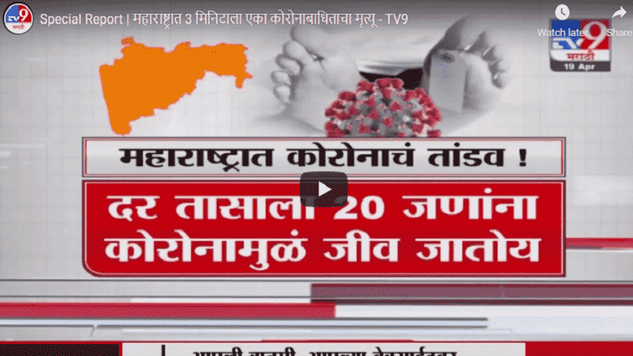 Special Report | महाराष्ट्रात प्रत्येकी 3 मिनिटाला एका कोरोनाबाधिताचा मृत्यू