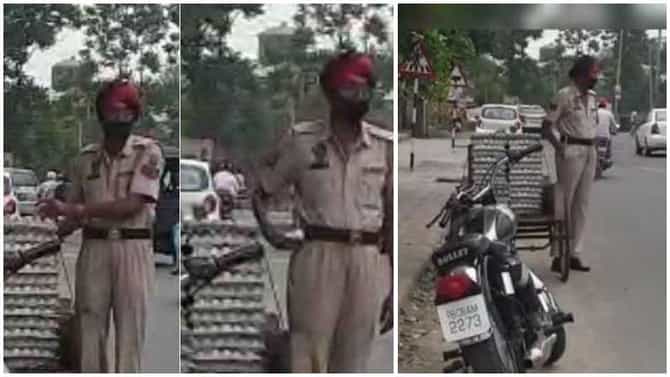 Video | चार अंड्यांची चोरी महागात, पोलीस हवालदार थेट निलंबित, चोरीचा व्हिडीओ व्हायरल