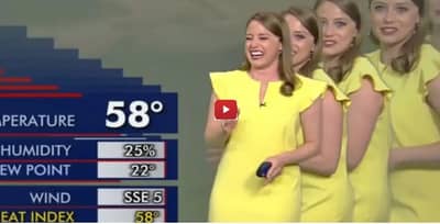 Video | हवामानाची माहिती देताना भलतंच घडलं, महिला अँकरचा व्हिडीओ पाहून लोकांच्या भन्नाट कमेंट्स