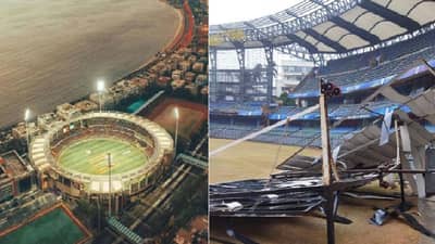 तौक्ते चक्रीवादळचा तडाखा, वानखेडे स्टेडियमची अशी झाली अवस्था, फोटो व्हायरल