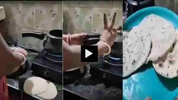 Video | प्रेशर कुकरमध्ये गोलगोल चपात्या बनवण्याचा देसी जुगाड! व्हिडीओ पाहून नेटकरीही झाले अवाक्