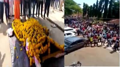 VIDEO | कोरोनाला हद्दपार करण्यासाठी देवाला सोडलेल्या घोड्याचा मृत्यू, अंत्यसंस्काराला शेकडोंची गर्दी