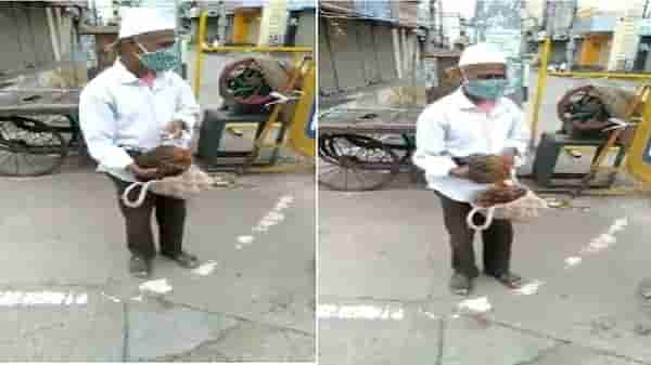 VIDEO | लॉकडाऊनमध्ये फिरताना पोलिसांनी हटकलं, पठ्ठ्या म्हणतो, माझ्या कोंबडीच्या पोटात दुखतंय