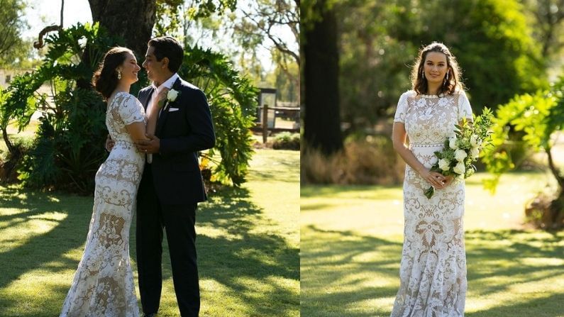 एवलिन आणि तुषानचं ऑस्ट्रेलियामधील ब्रिस्बेनमध्ये लग्न झालं. त्यांच्या लग्नाचा फोटो बघताच आता एवलिनचं सर्वत्र अभिनंदन होत आहे.