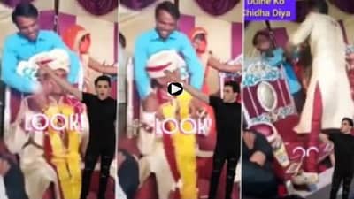 Video | नवरीच्या नातेवाईकाने प्रेमाने गाल ओढले, नवरदेव खवळला, अन् सुरु झाली मारामारी, पाहा व्हिडीओ