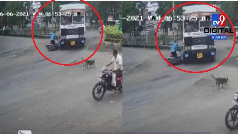 CCTV Video | चुकीच्या दिशेने टर्न घेत ट्रकने बाईकला चिरडलं, अपघाताचा व्हिडीओ समोर