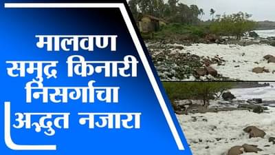 VIDEO | फेसाळ पाण्यावर मखमली चादर, मालवण समुद्रकिनाऱ्यावरील नयनरम्य नजराणा