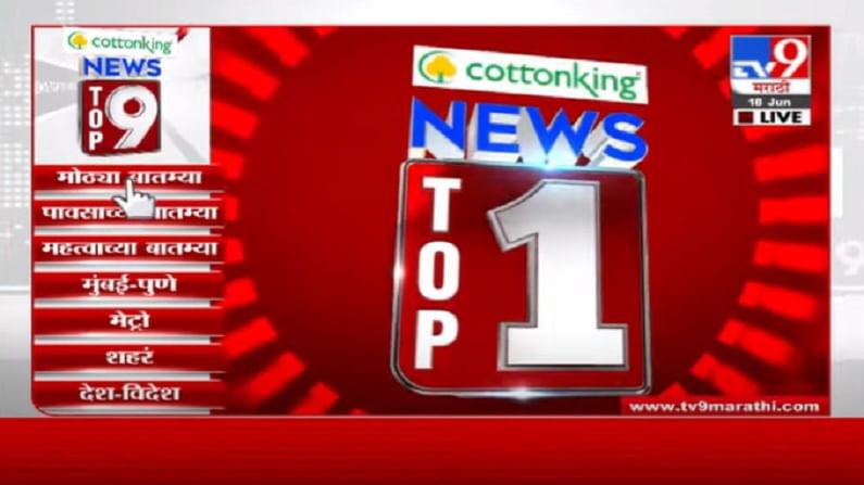 VIDEO : TOP 9 News | महत्वाच्या टॉप 9 न्यूज | 11 AM | 18 June 2021