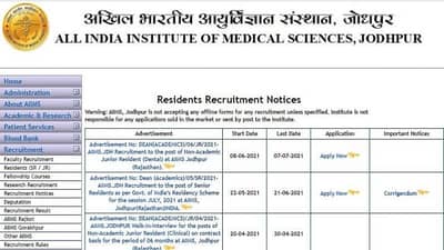 AIIMS Recruitment 2021: सीनियर रेजिडेंटच्या 106 पदांसाठी भरती, अर्ज करण्यासाठी मोजकेच दिवस, असा करा अर्ज...