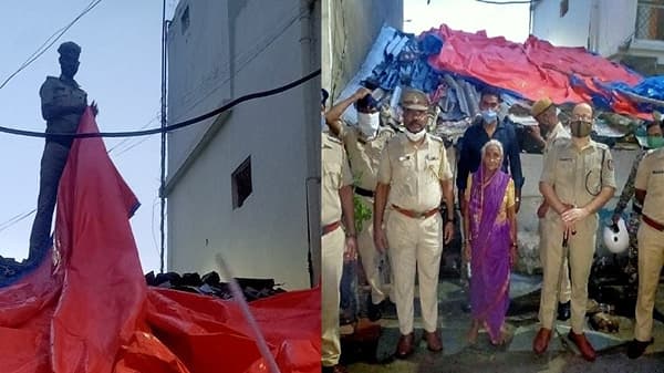 नागपुरात खाकी वर्दीचा प्रेमळ चेहरा; निराधार आजीच्या गळणाऱ्या छतावर पोलिसांनी टाकली ताडपत्री