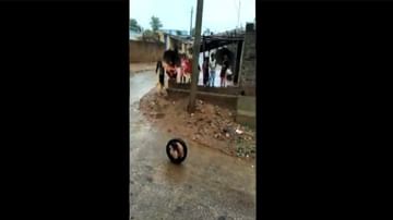 Video : टायरमध्ये बसून चिमुकला गोल-गोल फिरला, जबरदस्त Ride पाहून नेटिझन्स अवाक