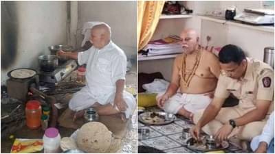 VIDEO: पोलिसांनी कारवाई केली, बंडातात्यांनी त्यांनाच स्वतःच्या हाताने भाकरी करुन जेवू घातलं