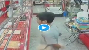 Video | दरवाजा लॉक असल्यामुळे जागेवरच झाला ट्रॅप, चेन चोराचा पर्दाफाश, व्हिडीओ एकदा पाहाच