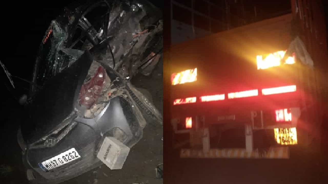 महामार्गावर ट्रकची भीषण धडक, अपघातात कारचा चुराडा, चौघांचा मृत्यू
