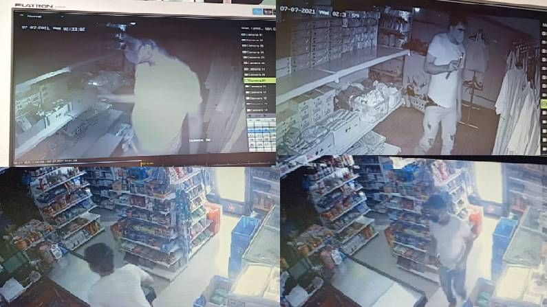 नवी मुंबईत चोरट्याने 7 दुकानं फोडली, इंम्पोर्टेड टी-शर्टसह लॅपटॉप चोरले, घटना CCTV मध्ये कैद