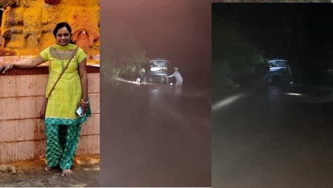 पुराच्या पाण्याचा अंदाज चुकला, कार वाहून गेल्याने महिलेचा मृत्यू, चिमुरडा बेपत्ता, पती बचावला