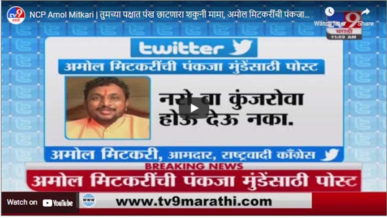 NCP Amol Mitkari | तुमच्या पक्षात पंख छाटणारा शकुनी मामा, अमोल मिटकरींची पंकजा मुंडेंवर पोस्ट