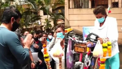 Video | तब्बल 1200 किलोमीटरचा सायकल प्रवास करून चाहता सोनू सूदच्या भेटीला, पाहा अभिनेत्याने कसे केले स्वागत...