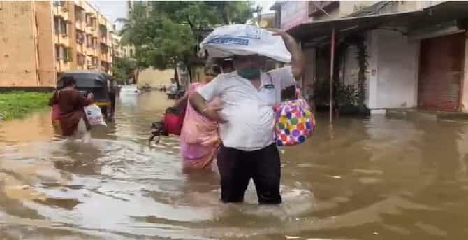 Vasai Rain | वसई विरारमध्ये रात्रभर मुसळधार, रस्ते जलमय, जाधव पाड्यात 80 रहिवाशांची सुटका