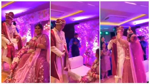 Video | गळ्यात वरमाला टाकताना नवरदेवाने केली नवरीची थट्टा, पुढे काय झालं ?