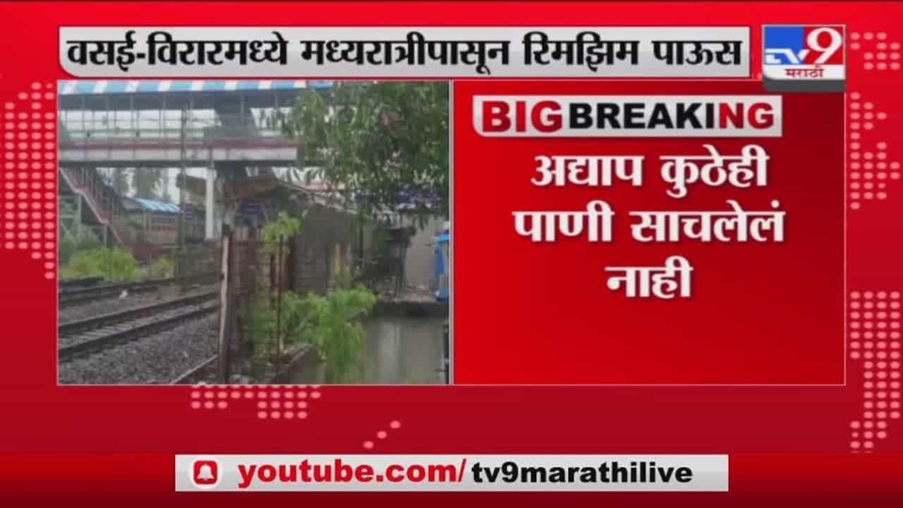 Vasai-Virar Rain | वसई-विरारमध्ये मध्यरात्रीपासून रिमझिम पाऊस