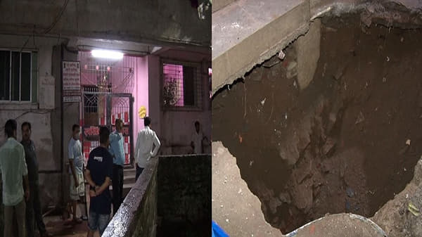 ठाण्यातील मुंब्रा इथं इमारतीच्या प्रवेशद्वाराजवळील भाग खचला, 40 खोल्या सुरक्षेच्या कारणास्तव सील